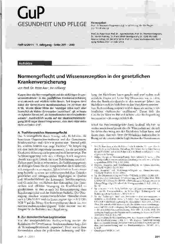 Vorschauseite 1: Normengeflecht und Wissensrezeption in der gesetzlichen Krankenversicherung