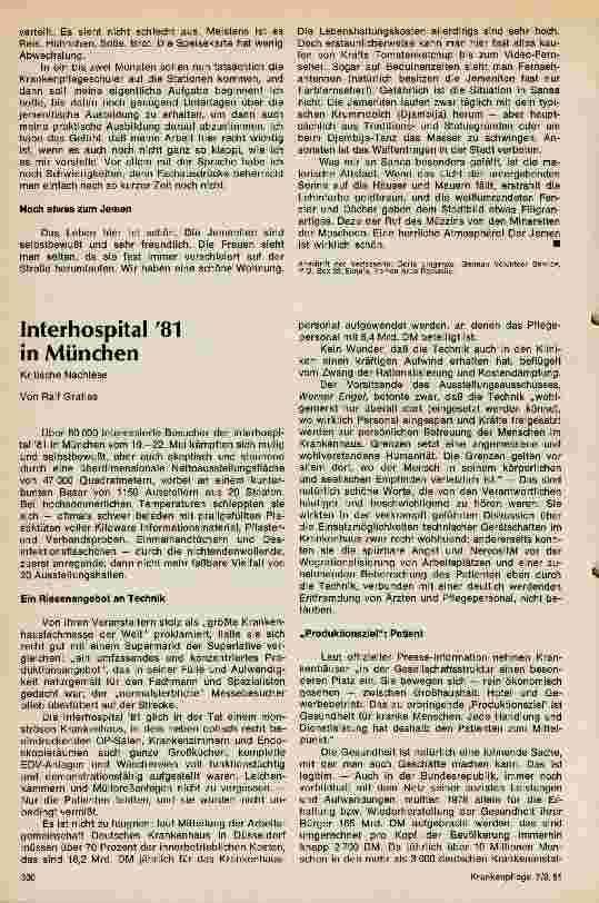 Vorschauseite 1: Interhospital 81 in München