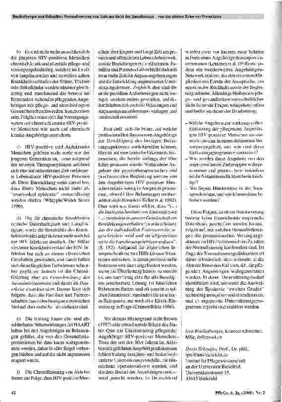 Vorschauseite 6: Normalisierung von Aids aus Sicht der Angehörigen - von der akuten Krise zur Dauerkrise