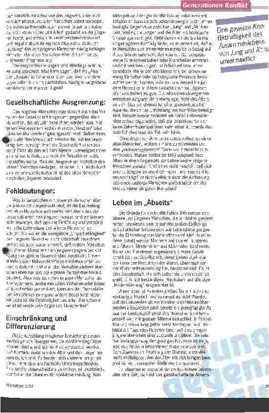 Vorschauseite 3: Vorurteile, Fehldeutungen, falsches Verhalten Plädoyer für einen produktiven Umgang der Jungen mit den Alten