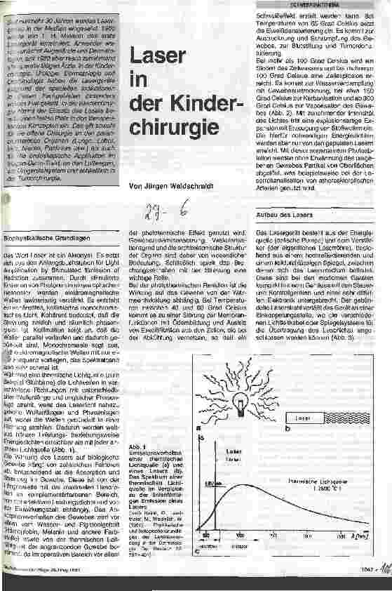Vorschauseite 1: Laser in der Kinderchirurgie