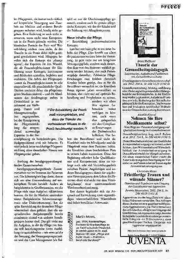 Vorschauseite 4: Professionalisierung der Pflege Bloße Statusaufwertung oder bessere Betreuung Pflegebedürftiger?