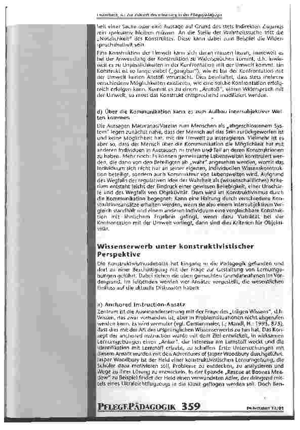 Vorschauseite 4: Zur Zukunft des e-learning in der Pflegepädagogik Abschlussbericht des Projektes Lernwelten 2001
