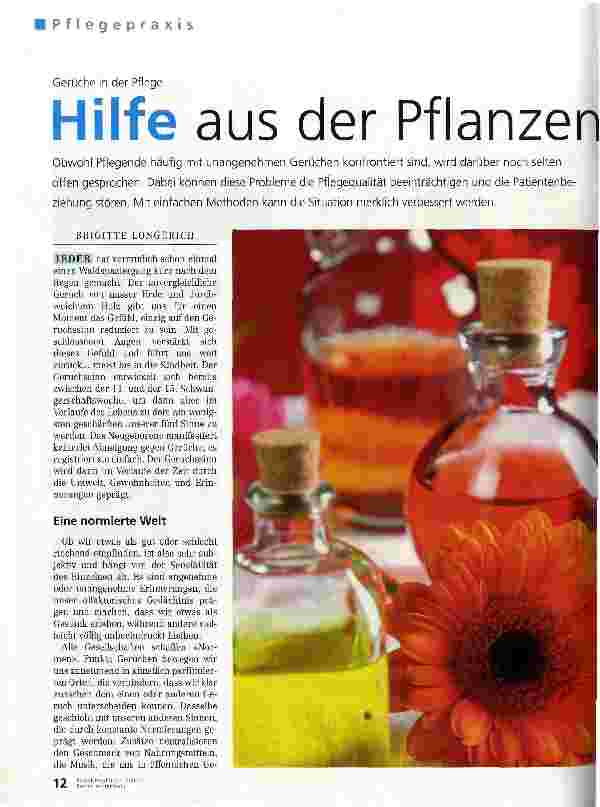 Vorschauseite 1: Gerüche in der PflegeHilfe aus der Pflanzenküche