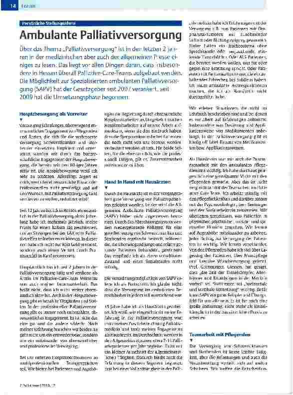 Vorschauseite 1: Ambulante Palliativversorgung