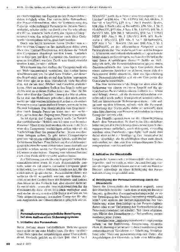 Vorschauseite 3: Die Digitalisierung von Personalakten der Beamten der Länder und Kommunen - und die sich daraus ergebende Sicherungspflicht von Dienststelle und Personalrat