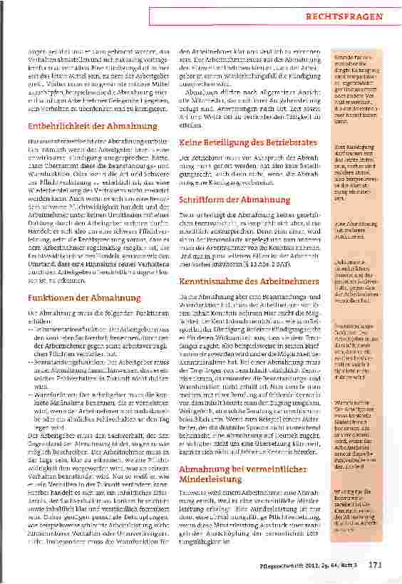 Vorschauseite 2: Abmahnung - was gilt es zu beachten, welche Folgen hat sie? Richtig einschätzen -überlegt reagieren