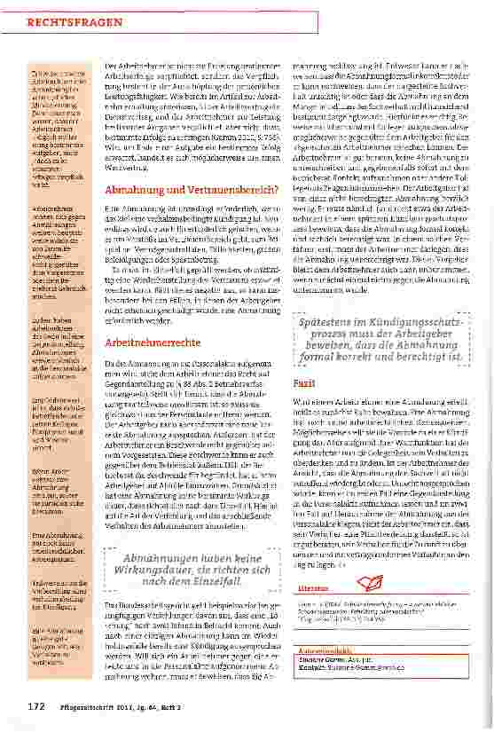 Vorschauseite 3: Abmahnung - was gilt es zu beachten, welche Folgen hat sie? Richtig einschätzen -überlegt reagieren