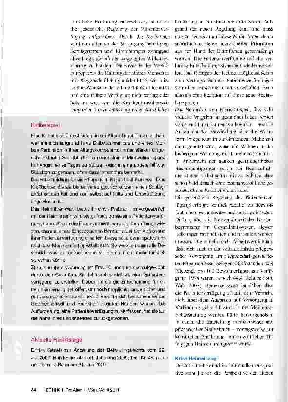 Vorschauseite 2: Patientenverfügung als Bedingung für den Heimeinzug?