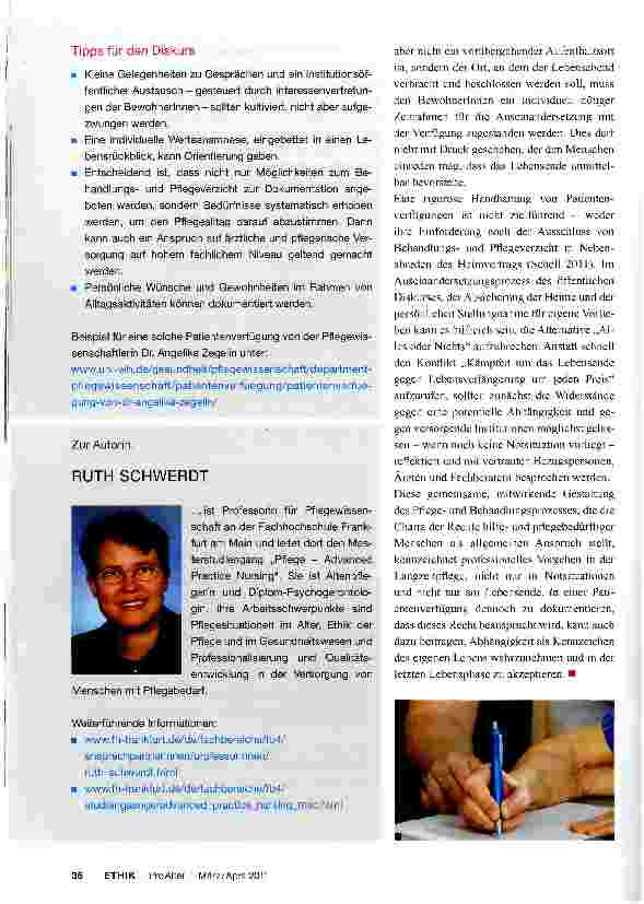 Vorschauseite 4: Patientenverfügung als Bedingung für den Heimeinzug?