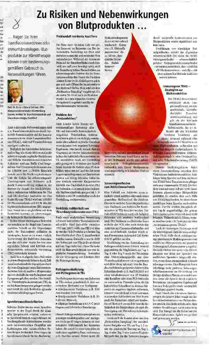 Vorschauseite 1: Zu Risiken und Nebenwirkungen von Blutprodukten ...