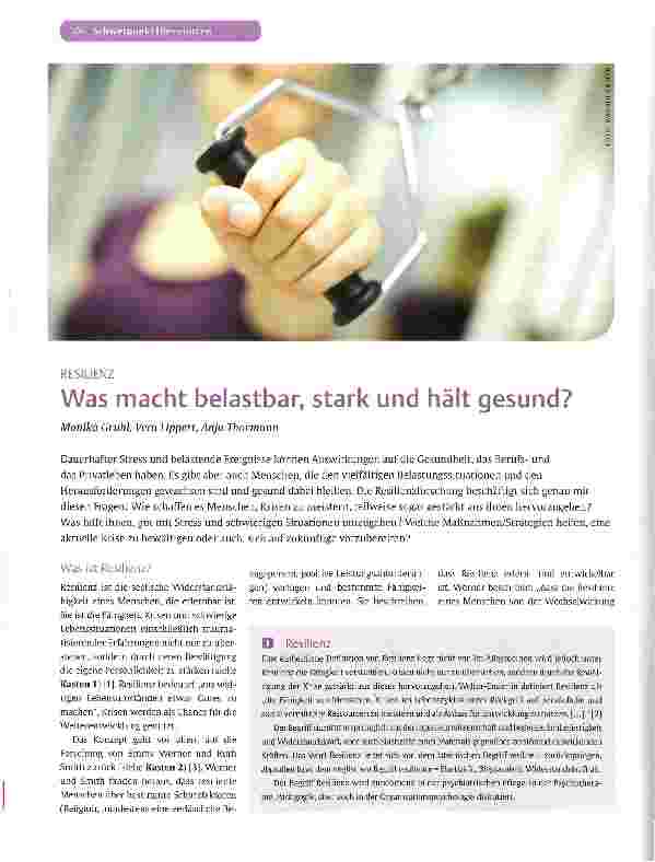Vorschauseite 1: Was macht belastbar, stark und hält gesund?