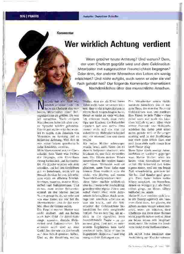 Vorschauseite 1: Wer wirklich Achtung verdient