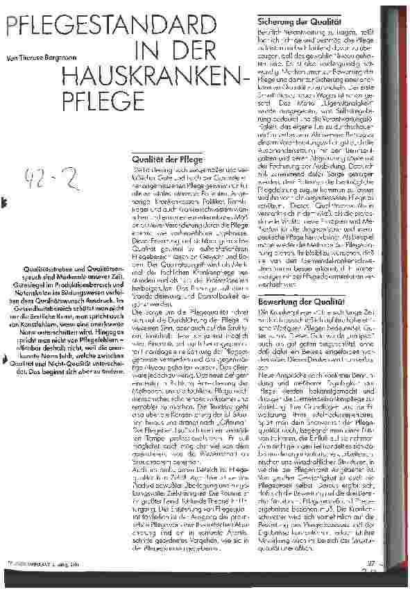Vorschauseite 1: Pflegestandard in der Hauskrankenpflege