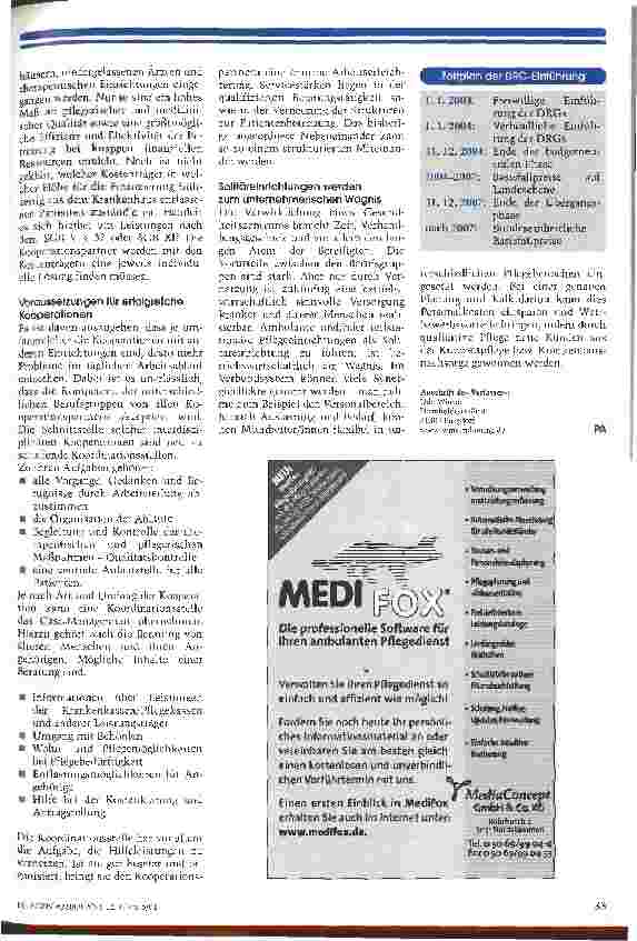 Vorschauseite 3: Sind Solitäreinrichtungen ein Auslaufmodell? Die Einführung der DRGs in den Krankenhäusern fordert flexible ambulante Strukturen