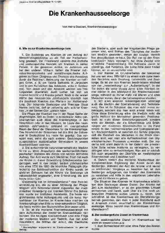 Vorschauseite 1: Die Krankenhausseelsorge
