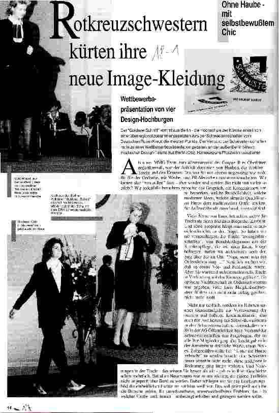 Vorschauseite 1: Rotkreuzschwestern küren ihre neue Image-Kleidung Ohne Haube - mit selbstbewußtem Chic
