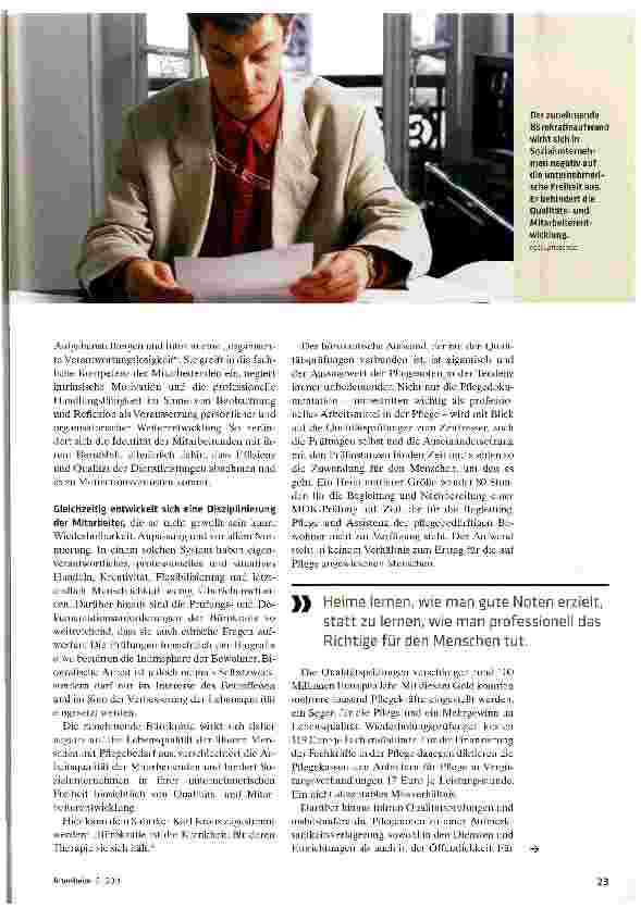 Vorschauseite 2: Bürokratie versus Lebensqualität