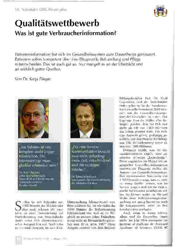 Vorschauseite 1: QualitätswettbewerbWas ist gute Verbraucherinformation?