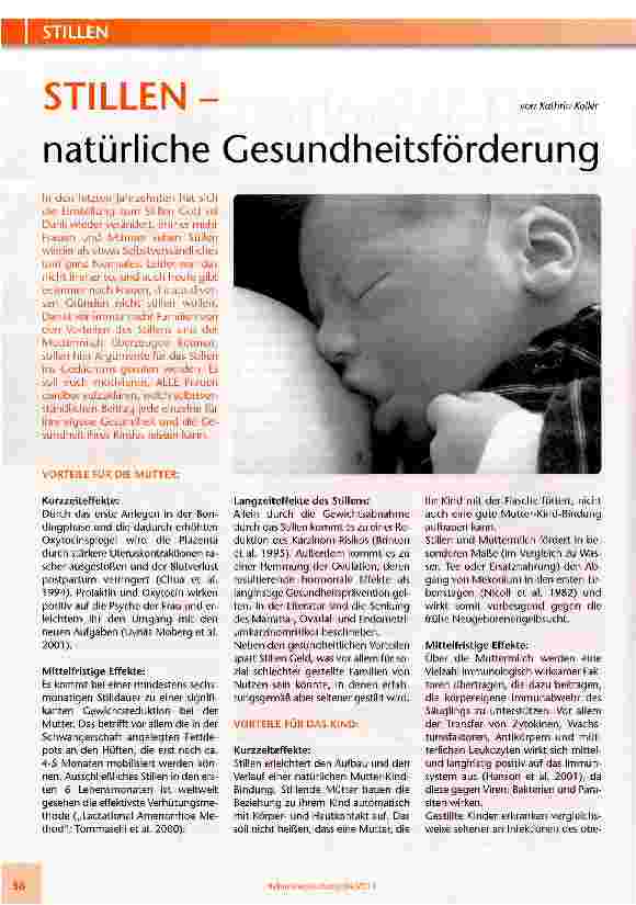 Vorschauseite 1: STILLEN - natürliche Gesundheitsförderung