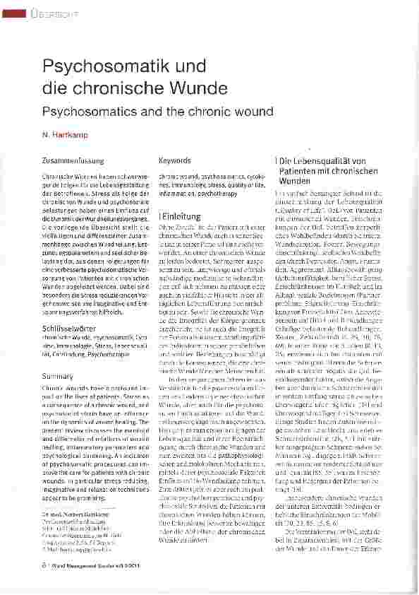 Vorschauseite 1: Psychosomatik und die chronische Wunde