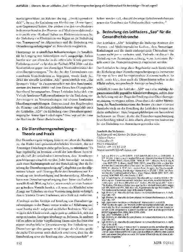 Vorschauseite 2: Neuer Leitfaden „S20: Dienstherrngenehmigung als Goldstandard für Amtsträger-Einladungen?