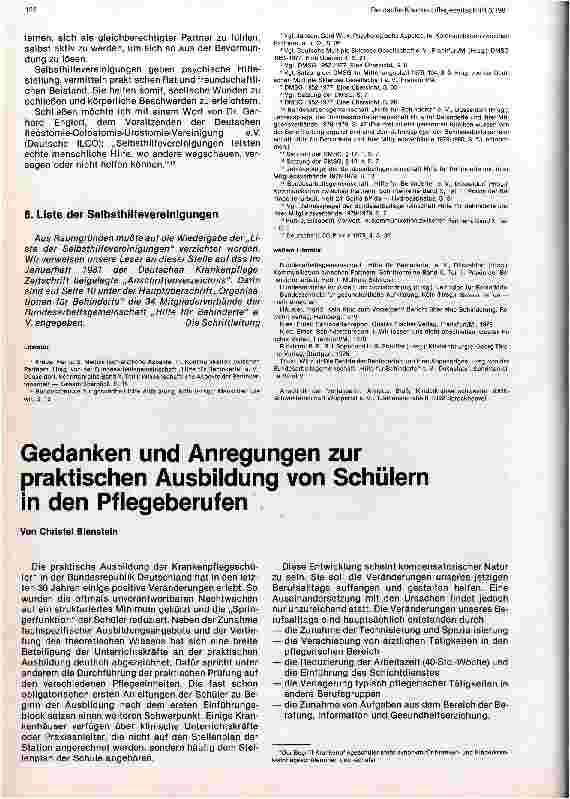 Vorschauseite 1: Gedanken und Anregungen zur praktischen Ausbildung von Schülern in den Pflegeberufen