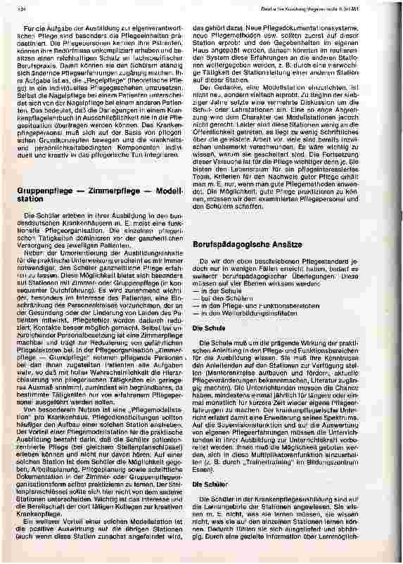 Vorschauseite 3: Gedanken und Anregungen zur praktischen Ausbildung von Schülern in den Pflegeberufen