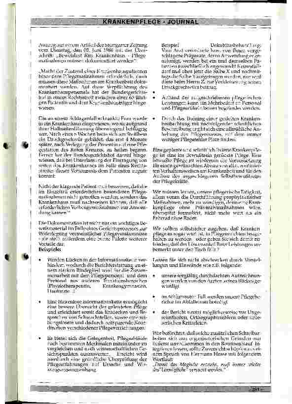 Vorschauseite 2: Pflegemaßnahmen müssen dokumentiert werden