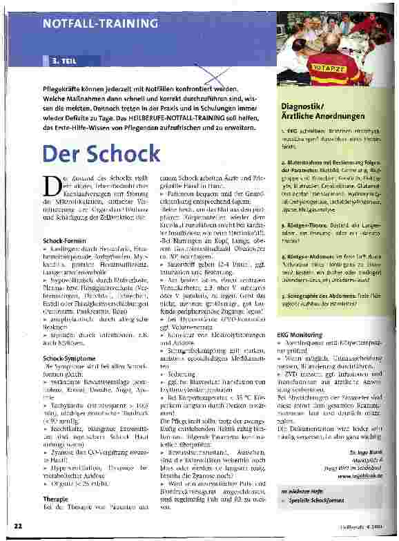 Vorschauseite 1: Der Schock Notfalltraining, 3. Teil