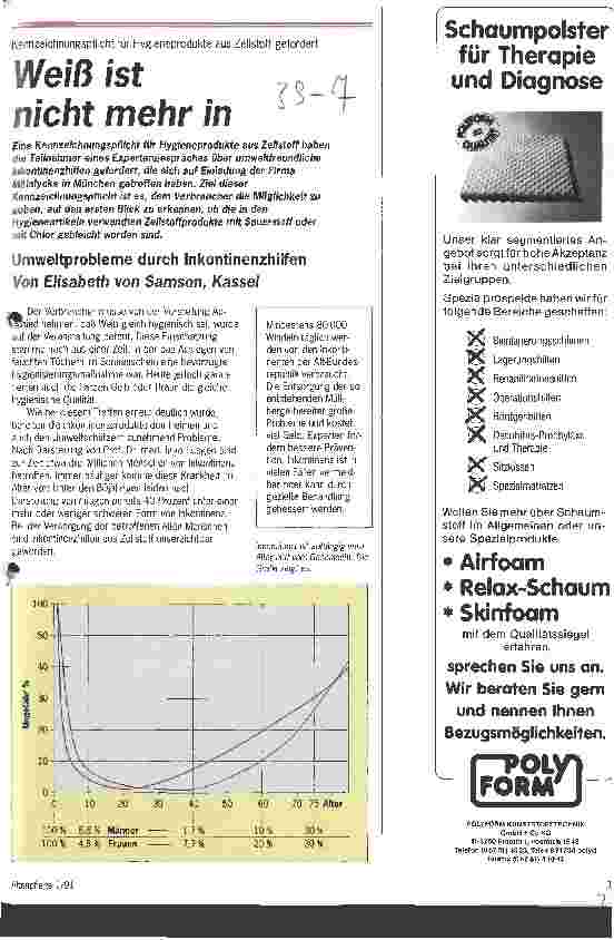Vorschauseite 1: Weiß ist nicht mehr in Umweltprobleme durch Inkontinenzhilfen
