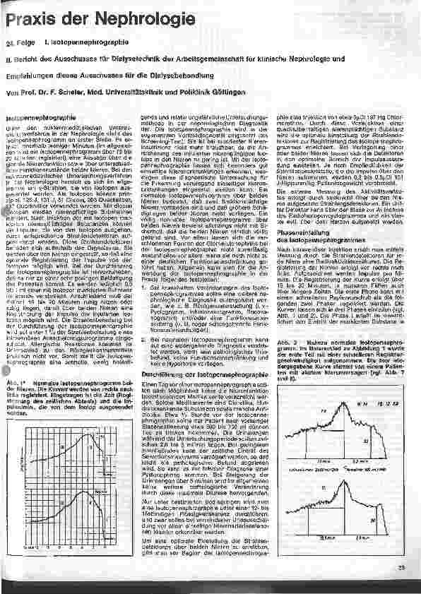 Vorschauseite 1: Praxis der Nephrologie 24. Folge: I. Iostopennephrographie
