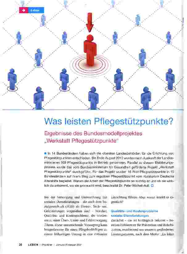 Vorschauseite 1: Was leisten Pflegestützpunkte?Ergebnisse des Bundesmodellprojektes „Werkstatt Pflegestützpunkte