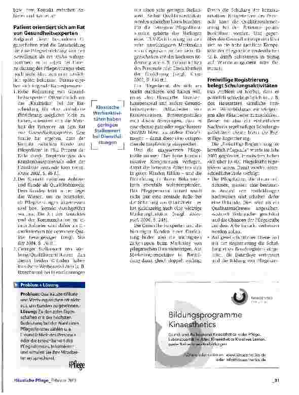 Vorschauseite 2: Wie die Freiwillige Registrierung Pflegediensten als Marketinginstrument dienen kannDie Qualität greifbar machen