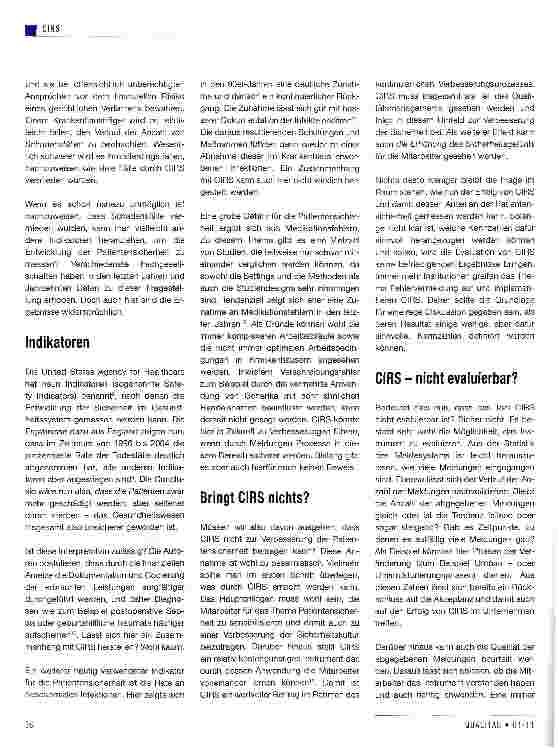 Vorschauseite 2: Evaluation von CIRS - wo sind die Grenzen?