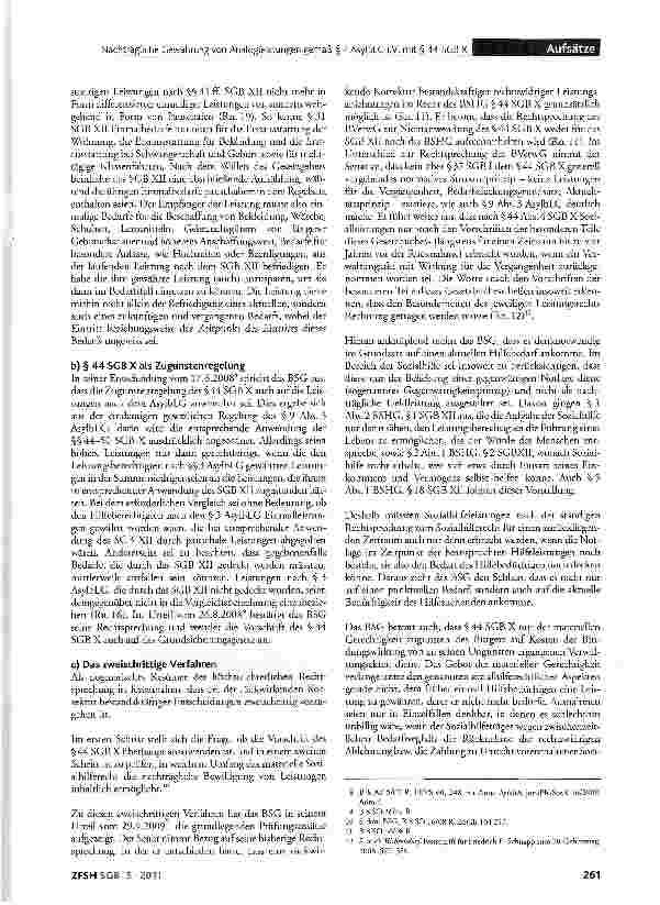 Vorschauseite 2: Nachträgliche Gewährung von Analogleistungen gemäß §2 AsylbLG i.V. mit §44 SGB X