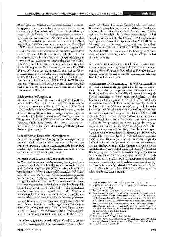 Vorschauseite 4: Nachträgliche Gewährung von Analogleistungen gemäß §2 AsylbLG i.V. mit §44 SGB X