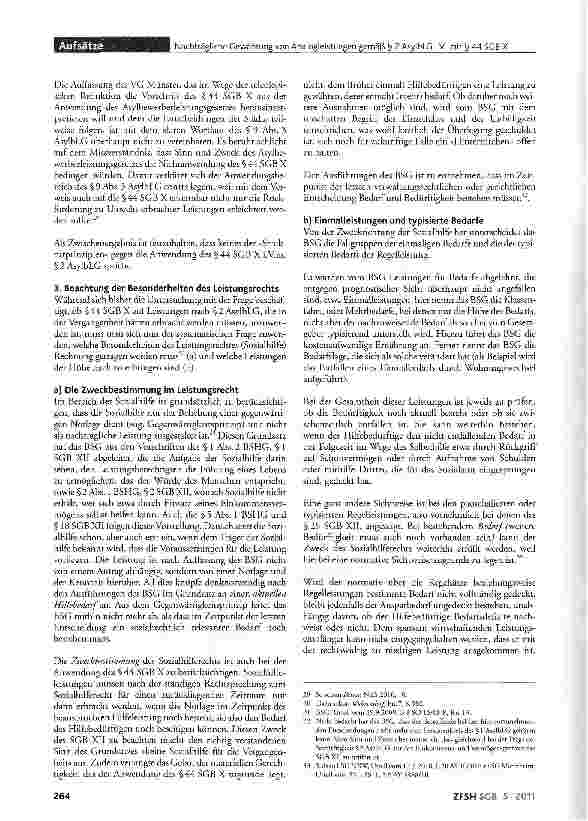 Vorschauseite 5: Nachträgliche Gewährung von Analogleistungen gemäß §2 AsylbLG i.V. mit §44 SGB X