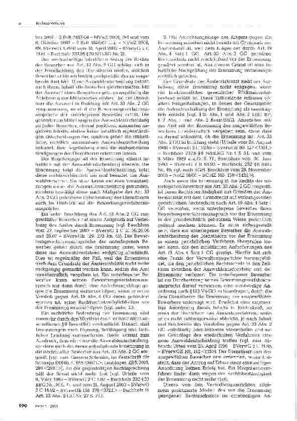 Vorschauseite 4: Gerichtliche Aufhebung einer Ernennung wegen Verkürzung des Rechtsschutzes