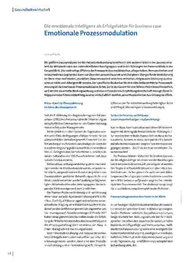 Vorschauseite 1: Die emotionale Intelligenz als Erfolgsfaktor für business caseEmotionale Prozessmodulation