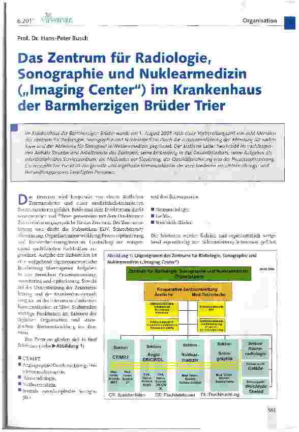 Vorschauseite 1: Das Zentrum für Radiologie, Sonographie und „Imaging Center) im Krankenhaus der Barmherzigen Brüder Trier