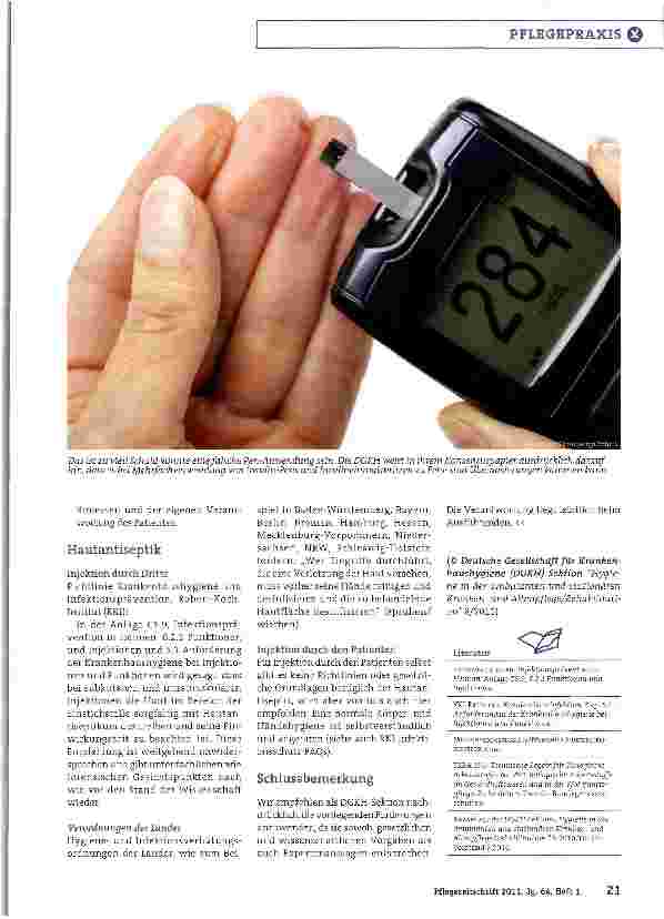 Vorschauseite 2: Mehrfachverwendung von Injektionsnadeln bei Insulinpens und Insulin-Einmalspritzen und Hautantiseptik vor der subcutanen InsulininjektionKonsensuspapier der Deutschen Gesellschaft…