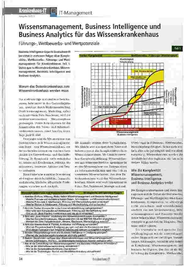Vorschauseite 1: Wissensmanagement Business Intelligence und Business Analytics für das Wissenskrankenhaus