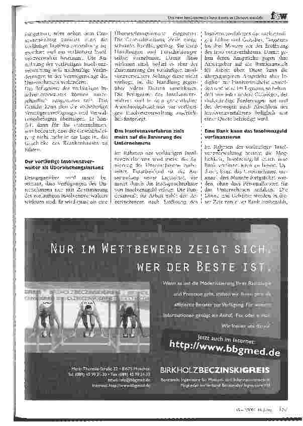 Vorschauseite 1: Wenn das Krankenhaus zum Patienten wirdDas neue Insolvenz recht kann Krisen in Chancen wandeln