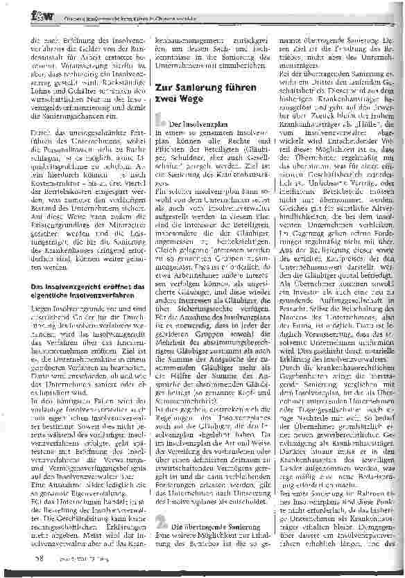 Vorschauseite 2: Wenn das Krankenhaus zum Patienten wirdDas neue Insolvenz recht kann Krisen in Chancen wandeln