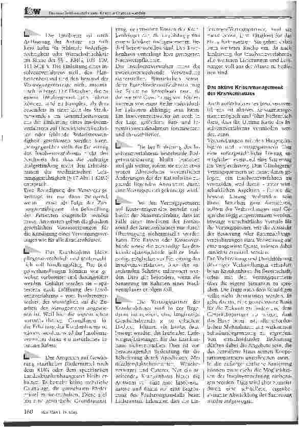 Vorschauseite 4: Wenn das Krankenhaus zum Patienten wirdDas neue Insolvenz recht kann Krisen in Chancen wandeln
