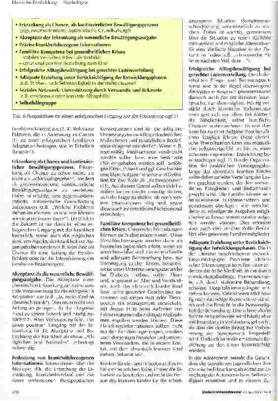 Vorschauseite 4: Psychosoziale Adaptation und Compliance bei chronischen Erkrankungen im Kindesalter