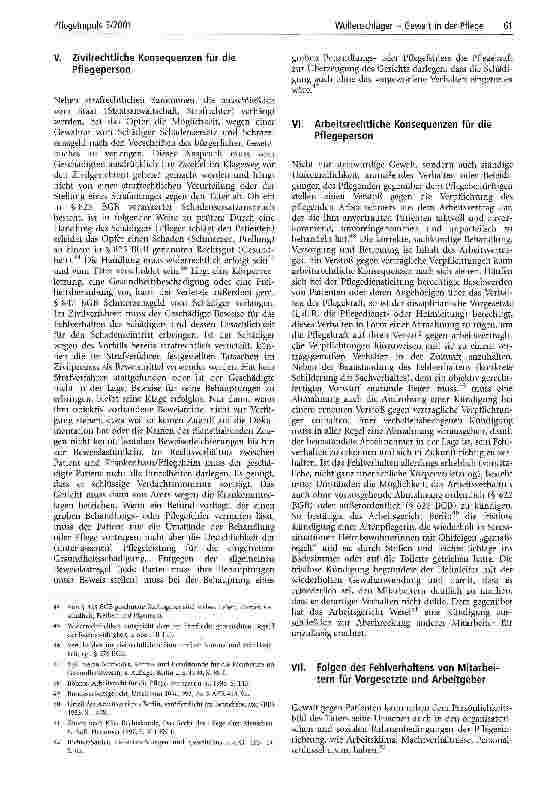 Vorschauseite 6: Gewalt in der Pflege Juristische Verantwortung und Verantwortlichkeit der Pflegekraft und der Pflegeeinrichtung