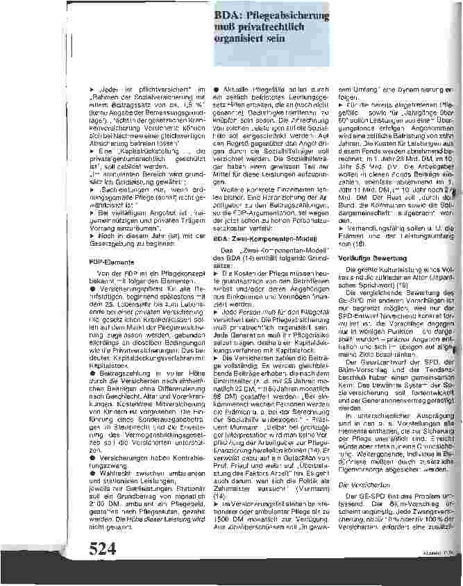 Vorschauseite 6: Absicherung der Pflegebedürftigkeit