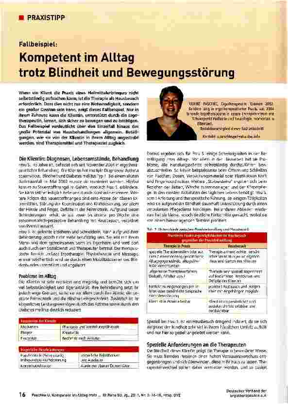 Vorschauseite 1: Kompetent im Alltag trotz Blindheit und Bewegungsstörung